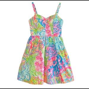 LILLY PULITZER | Lovers Coral Ardleigh Sundress Fit Flare Mini Tropical Marine